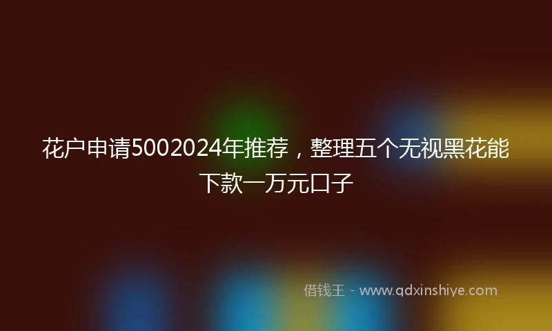 花户申请5002024年推荐，整理五个无视黑花能下款一万元口子