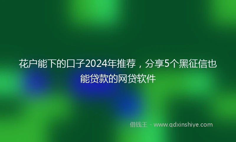 花户能下的口子2024年推荐，分享5个黑征信也能贷款的网贷软件