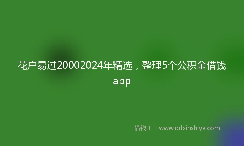 花户易过20002024年精选，整理5个公积金借钱app