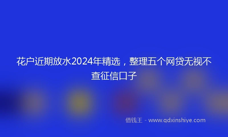 花户近期放水2024年精选，整理五个网贷无视不查征信口子