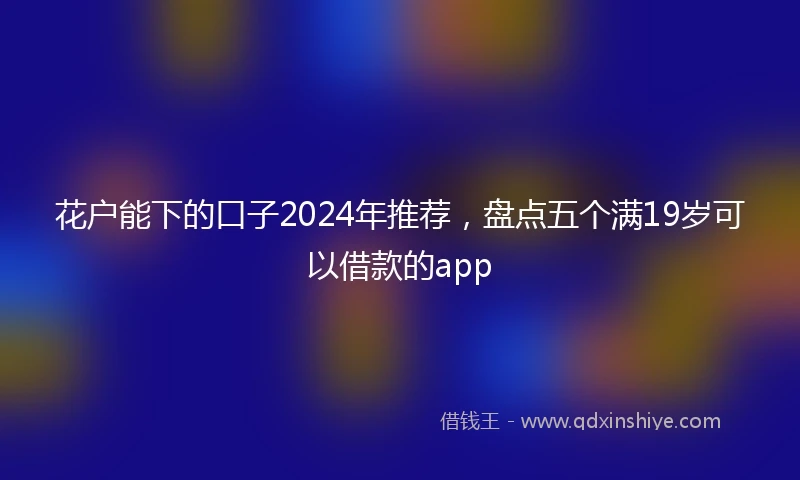 花户能下的口子2024年推荐，盘点五个满19岁可以借款的app