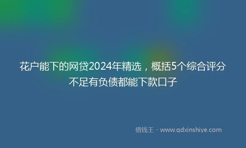 花户能下的网贷2024年精选，概括5个综合评分不足有负债都能下款口子