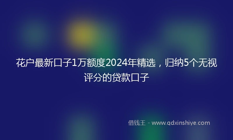 花户最新口子1万额度2024年精选，归纳5个无视评分的贷款口子