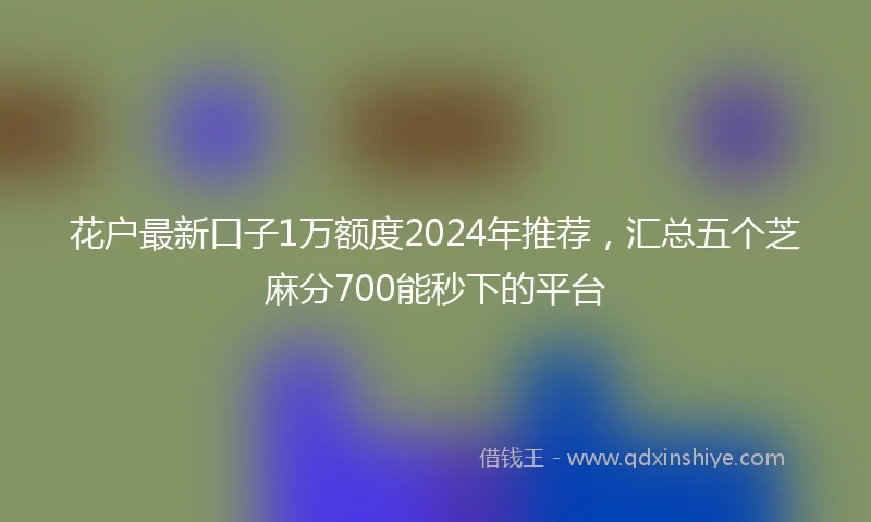 花户最新口子1万额度2024年推荐，汇总五个芝麻分700能秒下的平台