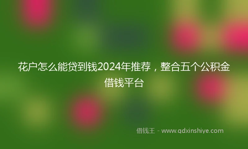 花户怎么能贷到钱2024年推荐，整合五个公积金借钱平台