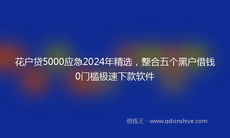 花户贷5000应急2024年精选，整合五个黑户借钱0门槛极速下款软件