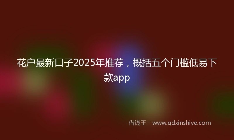 花户最新口子2025年推荐，概括五个门槛低易下款app
