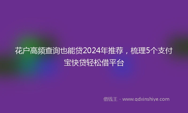 花户高频查询也能贷2024年推荐，梳理5个支付宝快贷轻松借平台