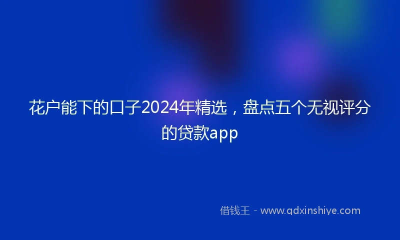 花户能下的口子2024年精选，盘点五个无视评分的贷款app