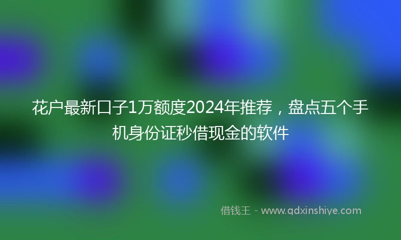 花户最新口子1万额度2024年推荐，盘点五个手机身份证秒借现金的软件