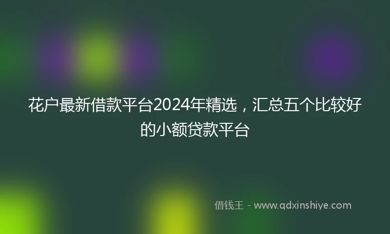花户最新借款平台2024年精选，汇总五个比较好的小额贷款平台