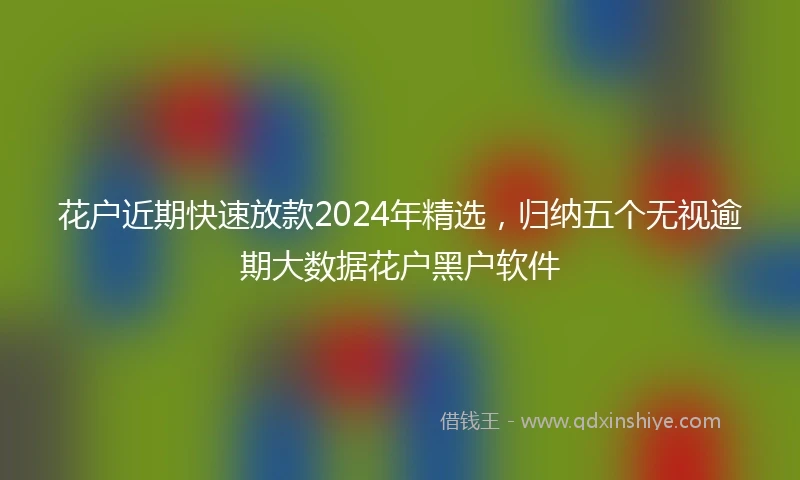 花户近期快速放款2024年精选，归纳五个无视逾期大数据花户黑户软件
