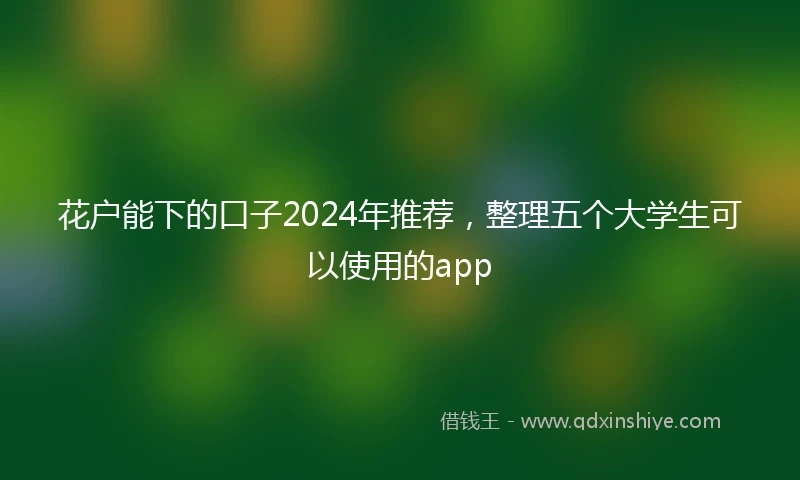 花户能下的口子2024年推荐，整理五个大学生可以使用的app