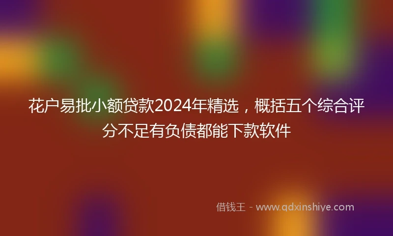 花户易批小额贷款2024年精选，概括五个综合评分不足有负债都能下款软件