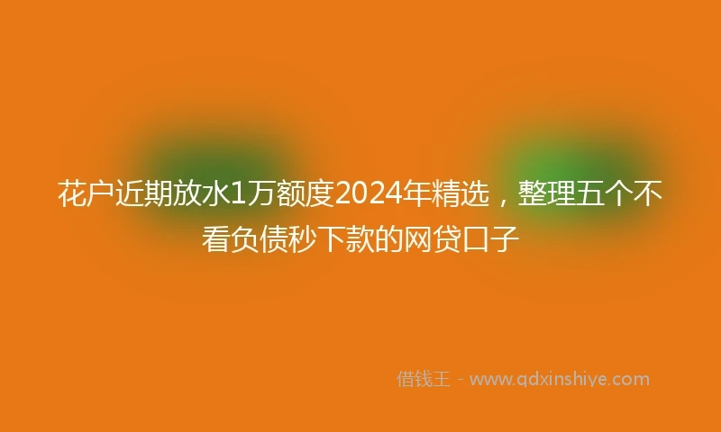 花户近期放水1万额度2024年精选，整理五个不看负债秒下款的网贷口子