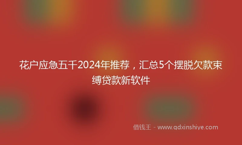 花户应急五千2024年推荐，汇总5个摆脱欠款束缚贷款新软件