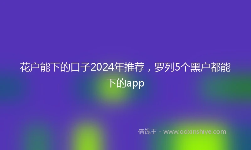 花户能下的口子2024年推荐，罗列5个黑户都能下的app