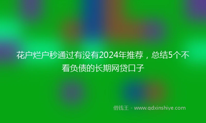 花户烂户秒通过有没有2024年推荐，总结5个不看负债的长期网贷口子