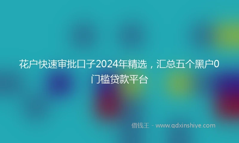 花户快速审批口子2024年精选，汇总五个黑户0门槛贷款平台