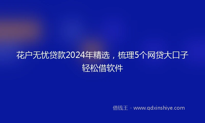 花户无忧贷款2024年精选，梳理5个网贷大口子轻松借软件