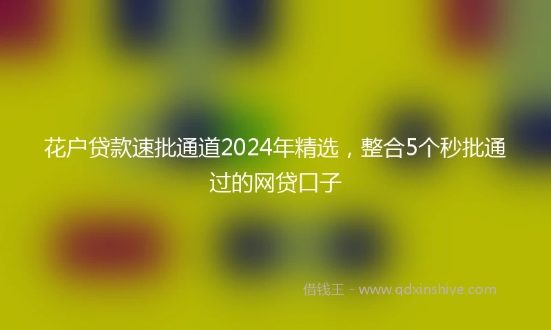 花户贷款速批通道2024年精选，整合5个秒批通过的网贷口子