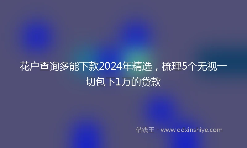 花户查询多能下款2024年精选，梳理5个无视一切包下1万的贷款