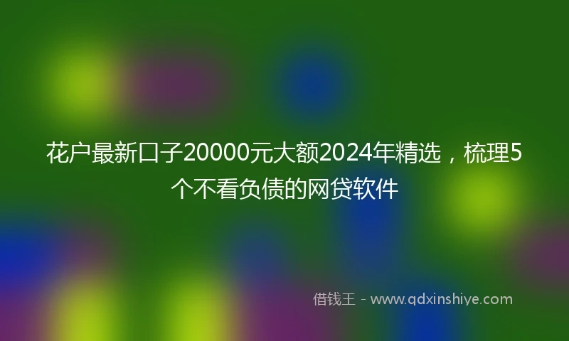 花户最新口子20000元大额2024年精选，梳理5个不看负债的网贷软件
