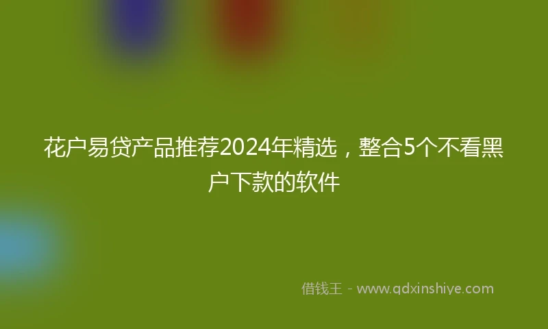 花户易贷产品推荐2024年精选，整合5个不看黑户下款的软件