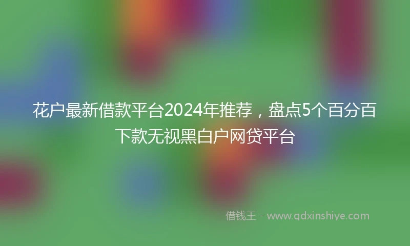 花户最新借款平台2024年推荐，盘点5个百分百下款无视黑白户网贷平台