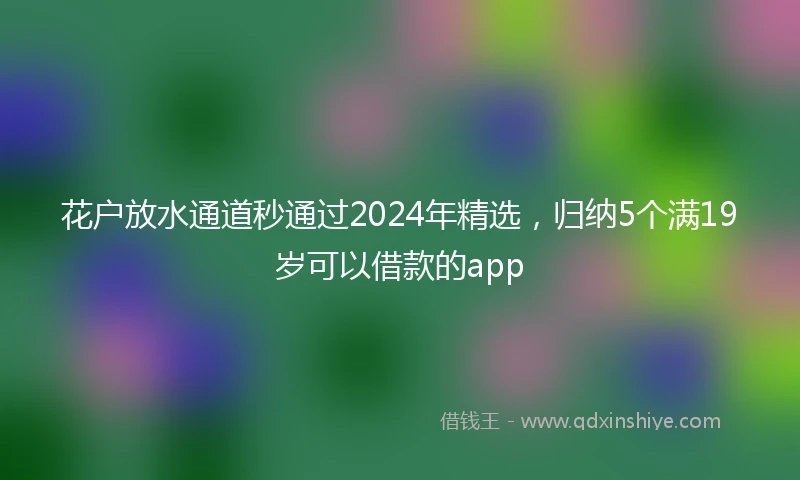 花户放水通道秒通过2024年精选，归纳5个满19岁可以借款的app