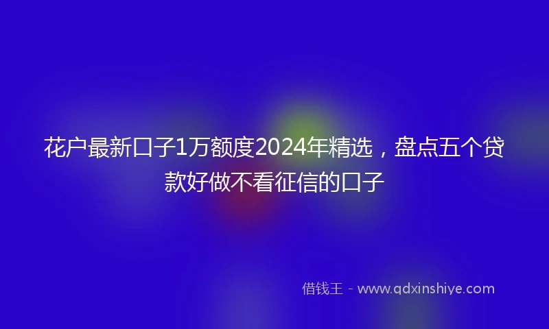 花户最新口子1万额度2024年精选，盘点五个贷款好做不看征信的口子
