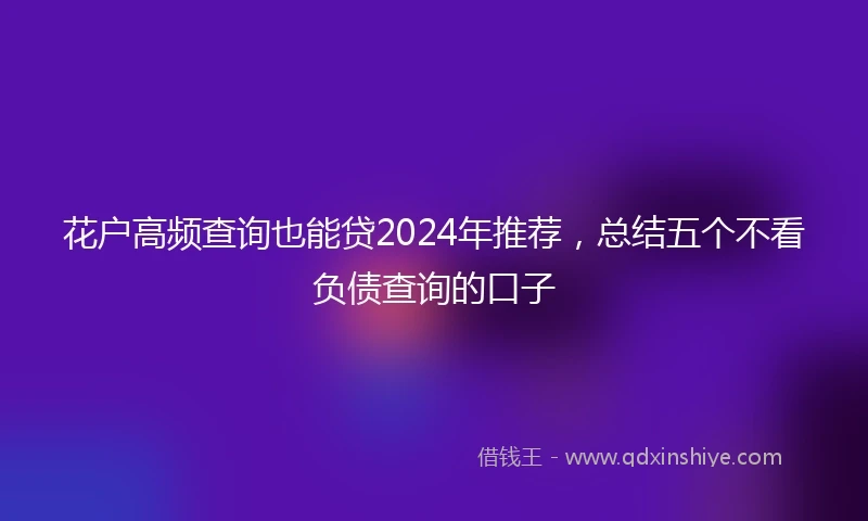 花户高频查询也能贷2024年推荐，总结五个不看负债查询的口子