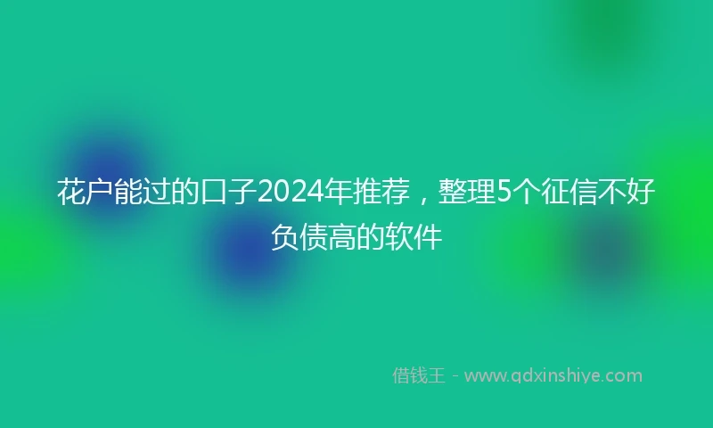 花户能过的口子2024年推荐，整理5个征信不好负债高的软件