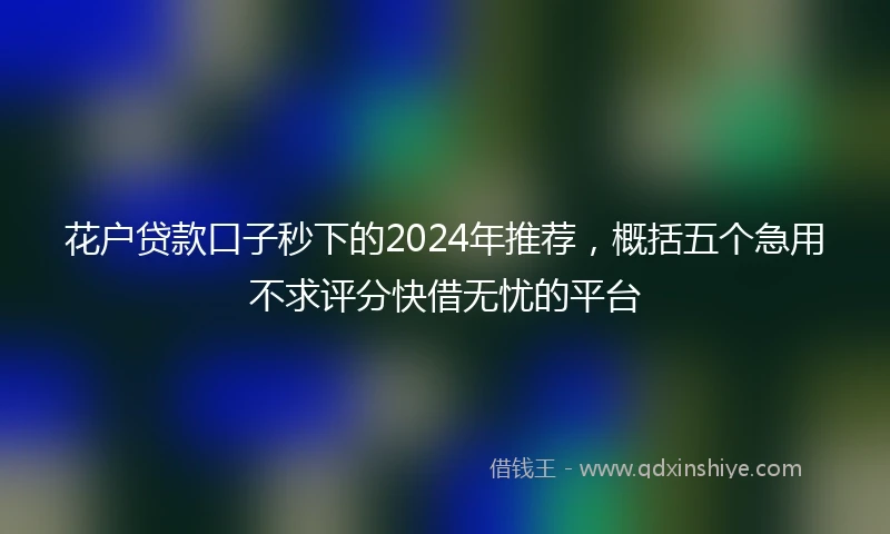 花户贷款口子秒下的2024年推荐，概括五个急用不求评分快借无忧的平台