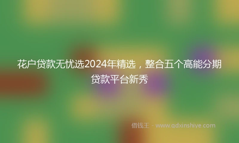 花户贷款无忧选2024年精选，整合五个高能分期贷款平台新秀
