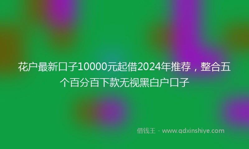 花户最新口子10000元起借2024年推荐，整合五个百分百下款无视黑白户口子