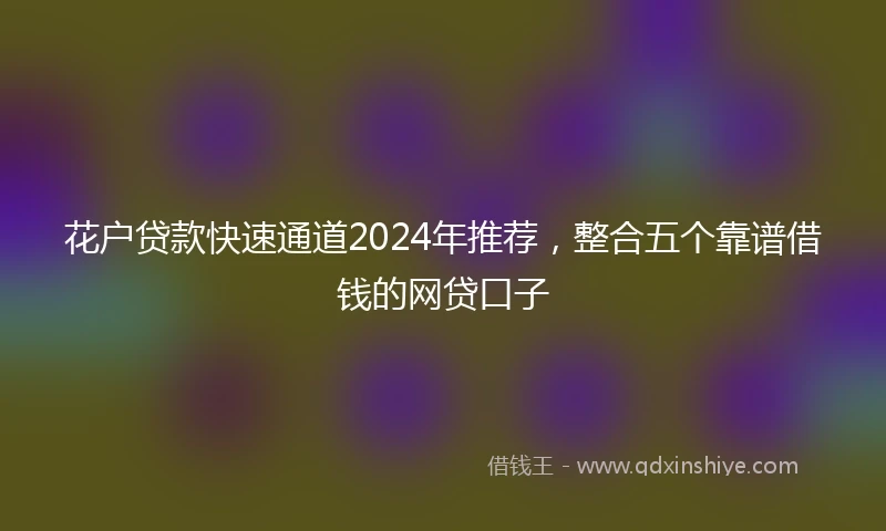 花户贷款快速通道2024年推荐，整合五个靠谱借钱的网贷口子