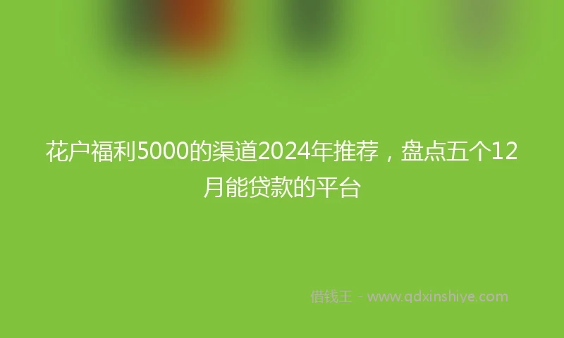花户福利5000的渠道2024年推荐，盘点五个12月能贷款的平台