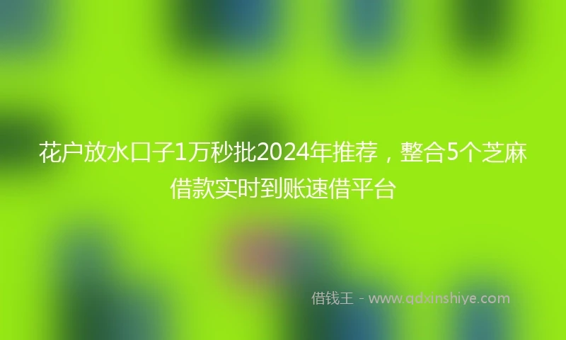 花户放水口子1万秒批2024年推荐，整合5个芝麻借款实时到账速借平台