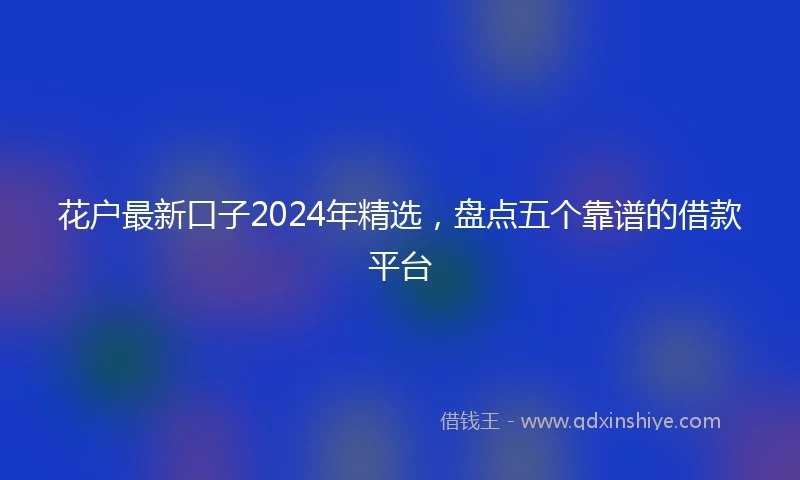 花户最新口子2024年精选，盘点五个靠谱的借款平台