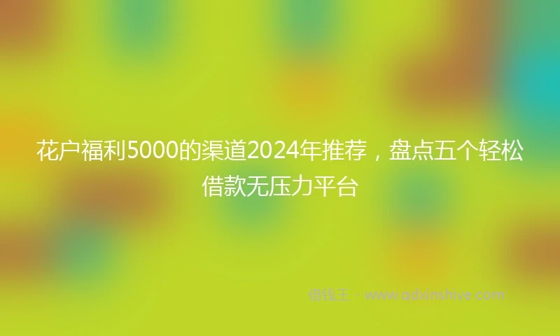 花户福利5000的渠道2024年推荐，盘点五个轻松借款无压力平台
