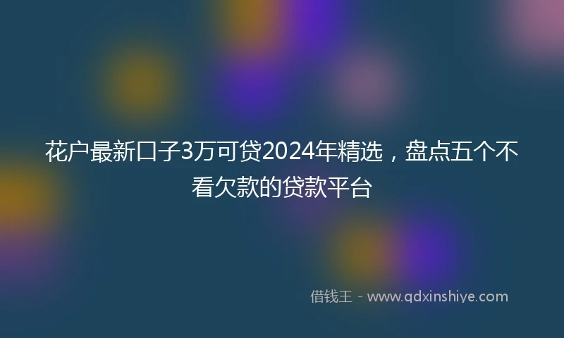 花户最新口子3万可贷2024年精选，盘点五个不看欠款的贷款平台