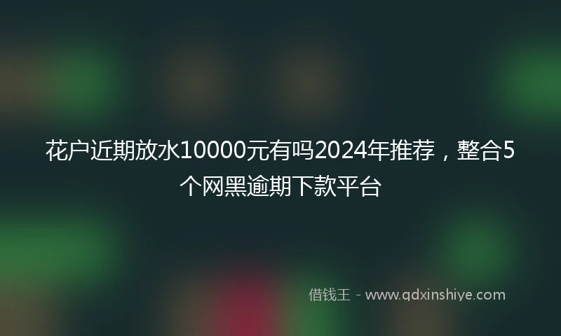 花户近期放水10000元有吗2024年推荐，整合5个网黑逾期下款平台