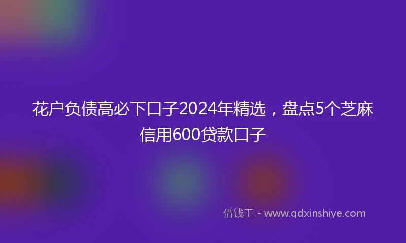 花户负债高必下口子2024年精选，盘点5个芝麻信用600贷款口子