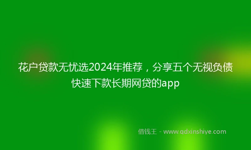 花户贷款无忧选2024年推荐，分享五个无视负债快速下款长期网贷的app