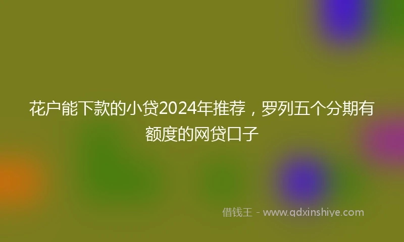 花户能下款的小贷2024年推荐，罗列五个分期有额度的网贷口子