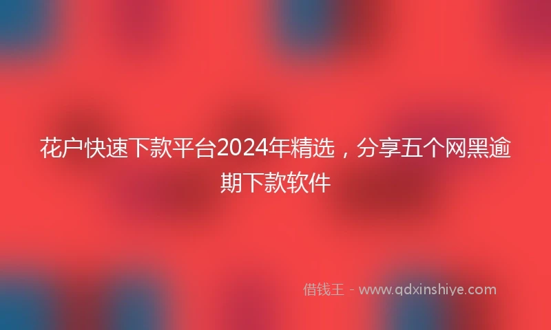 花户快速下款平台2024年精选，分享五个网黑逾期下款软件