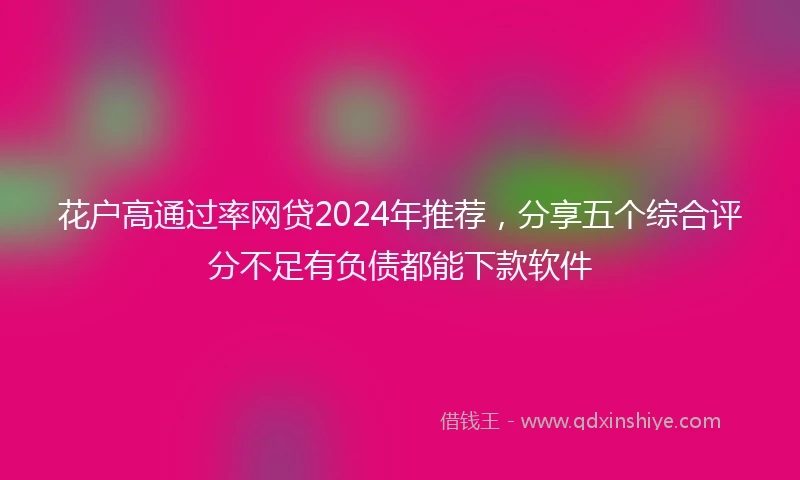 花户高通过率网贷2024年推荐，分享五个综合评分不足有负债都能下款软件