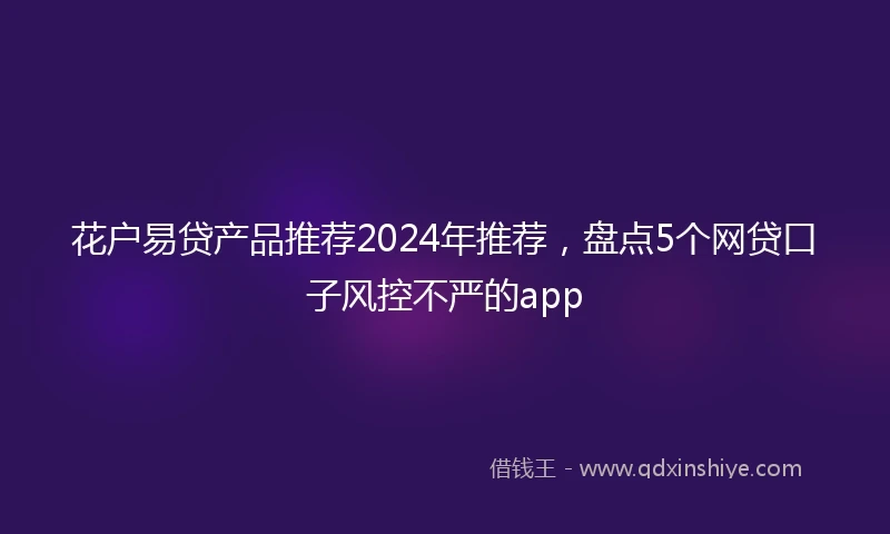 花户易贷产品推荐2024年推荐，盘点5个网贷口子风控不严的app