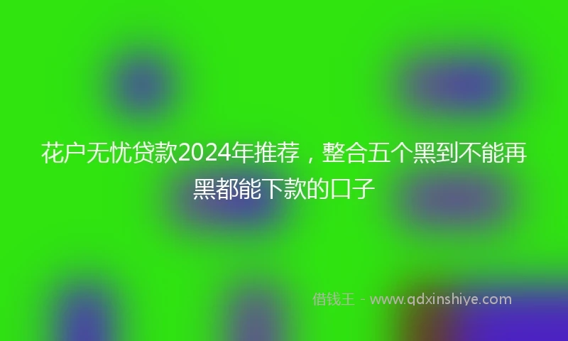 花户无忧贷款2024年推荐，整合五个黑到不能再黑都能下款的口子